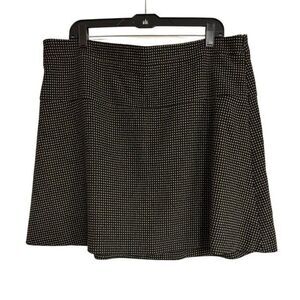Loft Black Check Skater Skirt Size XL